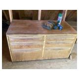 Cabinet on wheels & contents