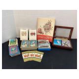 Vintage playing cards & book