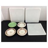 Butter pats & milk glass trivets