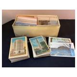 Shoebox full of vintage postcards