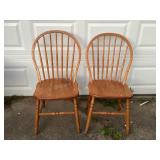 2 oak S. Bent Bros. oak dinning chairs