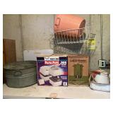 Galvanized tub, enamelware, Porta Potti & more