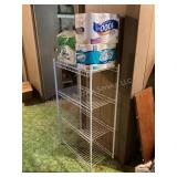 Metal shelf, TP & paper towels