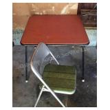 Folding card table & chair