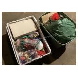 2 totes of Christmas wrapping supplies & lights