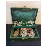 Vintage jewelry box & vintage jewelry