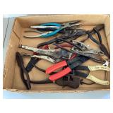Vise Grips, snips, pliers, wire strippers