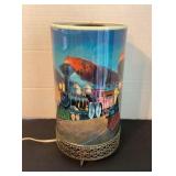 Vintage train motion lamp, 6x11 1/2', works