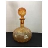 MCM amber glass decanter, 8x12' tall