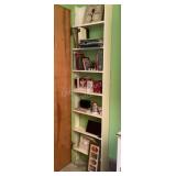 Bedroom shelf clean out; books, Christmas decor,