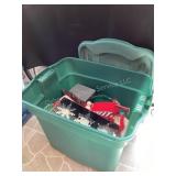 Tote of Vintage Christmas, stockings & more