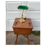 MCM end table (17'w x 22't x 22'd) & lamp