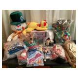 Kids stuffed animals, baby blanket, inflatables,