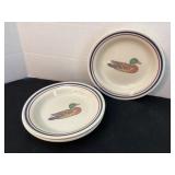 Four 8 1/2' Corelle Duck Bowls