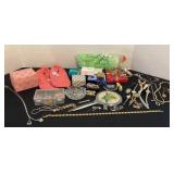 Ladies watches, costume jewelry, necklaces,