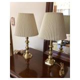 Pair of 17 1/2" Moody Brass Lamps