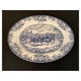 Coaching Scenes Johnson Bros. platter, 14x10 1/2"