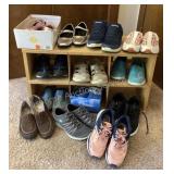 Shoe Rack & Ladies Shoes, sizes 8 1/2-9