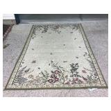 Floral & Butterfly area rug, 62 1/2x95"