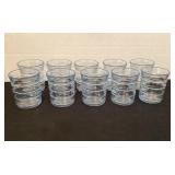 Ten 3 1/2" light blue tumblers
