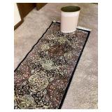Vintage Metal trash can & rug runner (25x83")