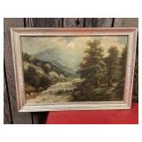 Vintage Waterfall Picture, 33 1/2x24"
