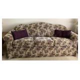 Floral sofa & pillows