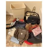 Purses, bags, trash cans