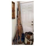 Corner Cleanout of lawn & garden tools, vacuum