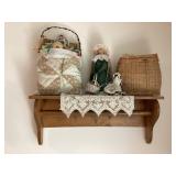 Wood wall shelf & decor