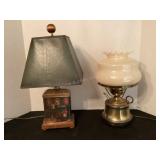 2 Vintage Lamps, 14&18" tall