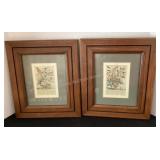 August & January botanical pictures, 12 1/2x15"