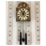 Vintage floral clock, 9 3/4x3 1/2x13 3/4" tall