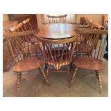 Dining table, chairs, leaf & chair pads