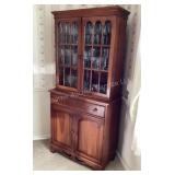 Slimline Hutch with glass panel doors & contents