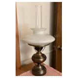 Vintage Metal hurricane lamp, 21 1/2" tall