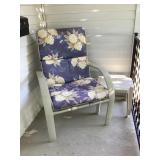 Patio chair, cushion & side table