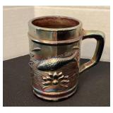 Carnival Glass Fish / Waterlilies Cup