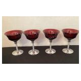 5" Vintage Martinsville Ruby Red Cordials