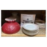 Lamp shades, Limoges plates, vintage Cedar Point