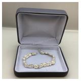 Sterling rose bracelet, stamped 925