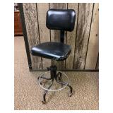 Rolling, swivel shop stool