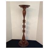 Wood pedestal plant stand, 9x31 1/2"
