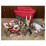 Tote of Christmas Decor; table runners, quilted