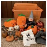 Fall & Halloween decor in tote