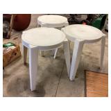 3 stacking plastic patio accent tables