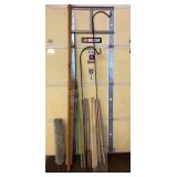 2 Shepherd hooks, chicken wire & wood stakes