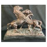 Heavy plaster horse sculpture