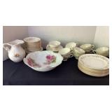 Homer Laughlin Georgian dishes, ceramic pitcher &