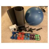 Hand weights, exercise ball & more